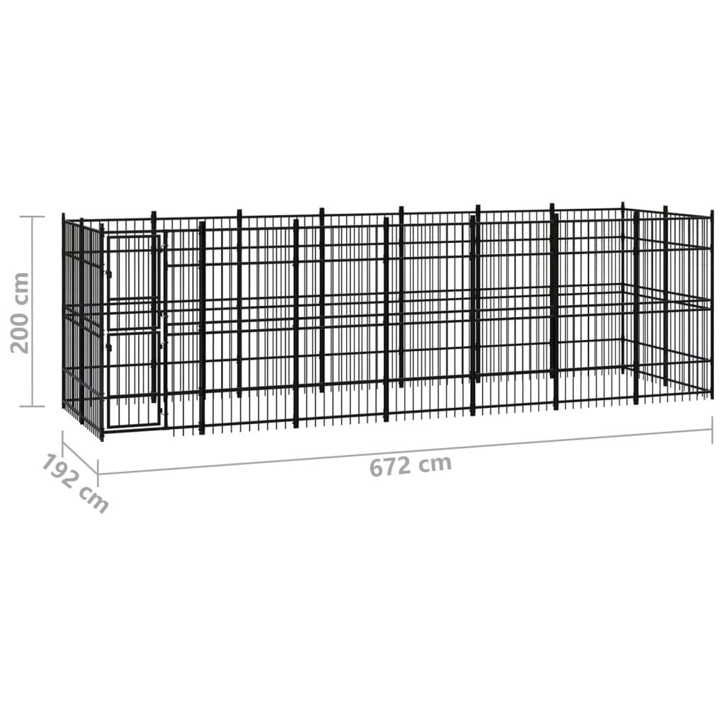 Outdoor Dog Kennel Steel 12.9 m²