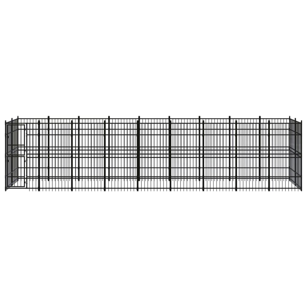 Outdoor Dog Kennel Steel 16.59 m²