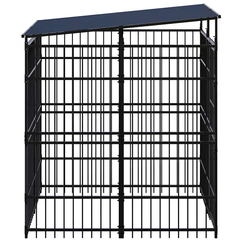 Outdoor Dog Kennel with Roof Steel 3,69 m²