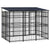 Outdoor Dog Kennel with Roof Steel 5.53 m²