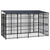 Outdoor Dog Kennel with Roof Steel 7.37 m²