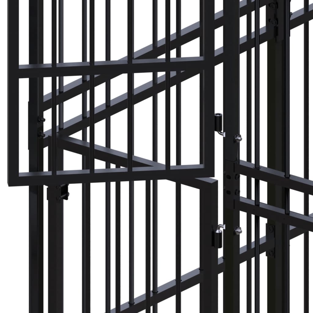 Outdoor Dog Kennel Steel 16.59 m²