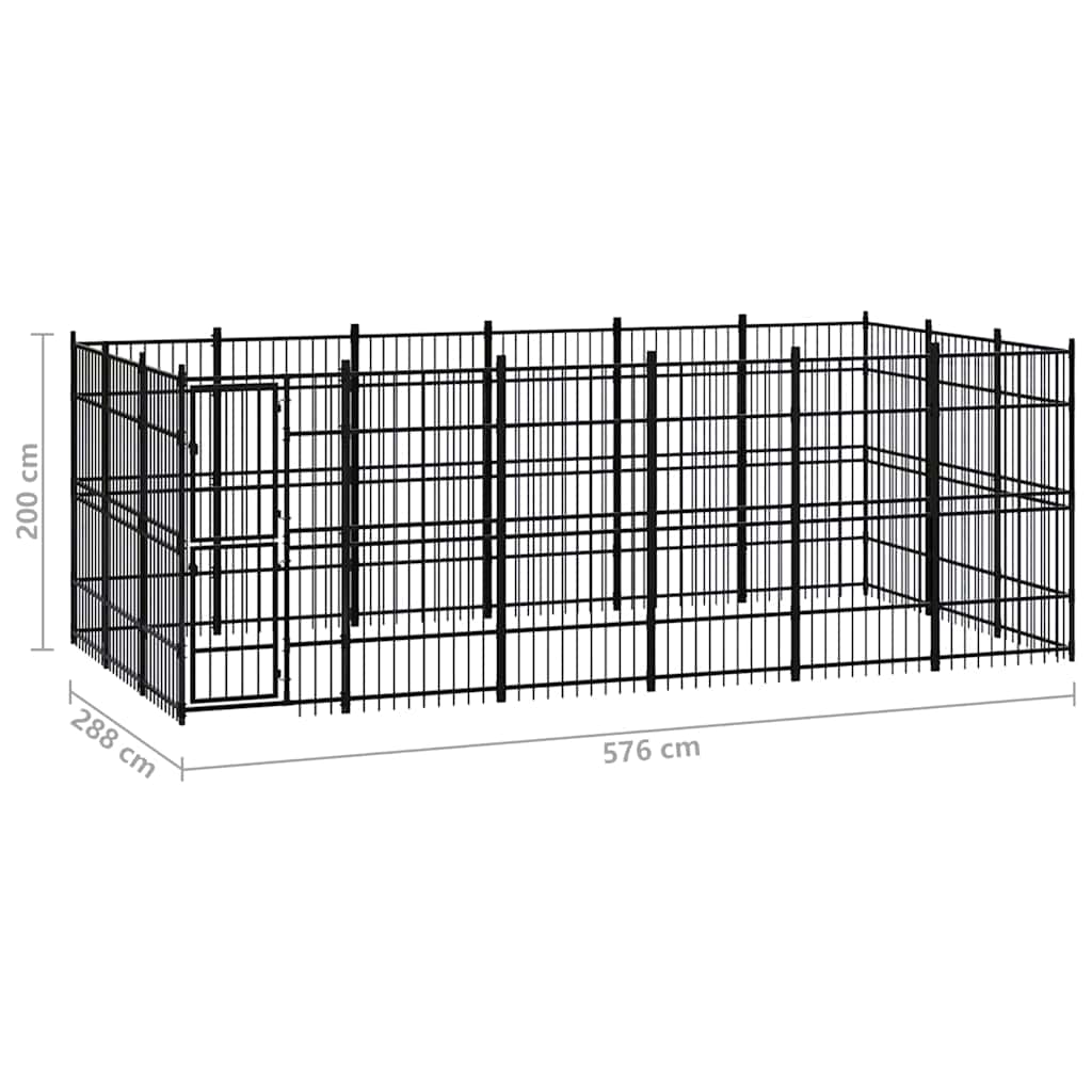 Outdoor Dog Kennel Steel 16,59 m²