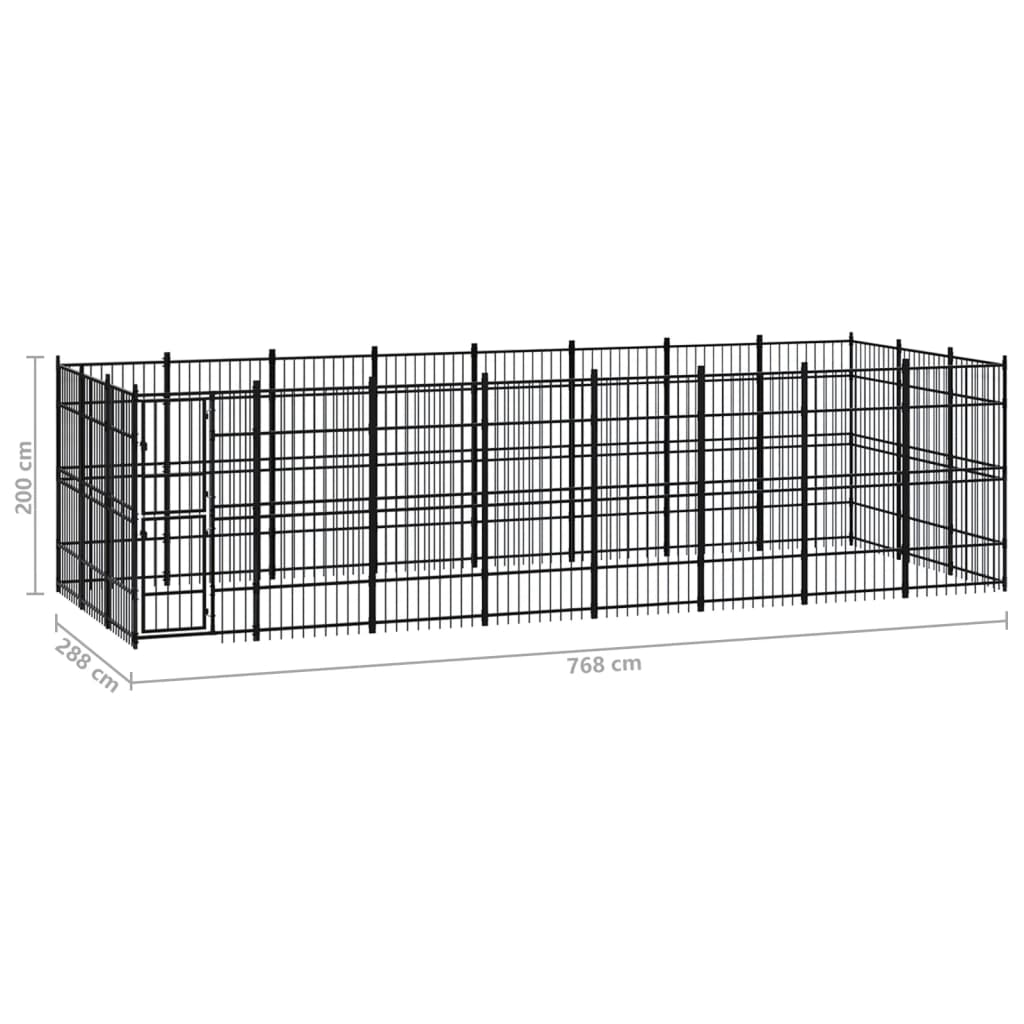 Outdoor Dog Kennel Steel 22.12 m²