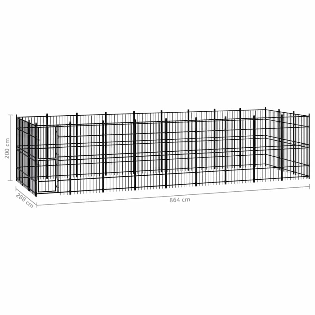 Outdoor Dog Kennel Steel 24,88 m²