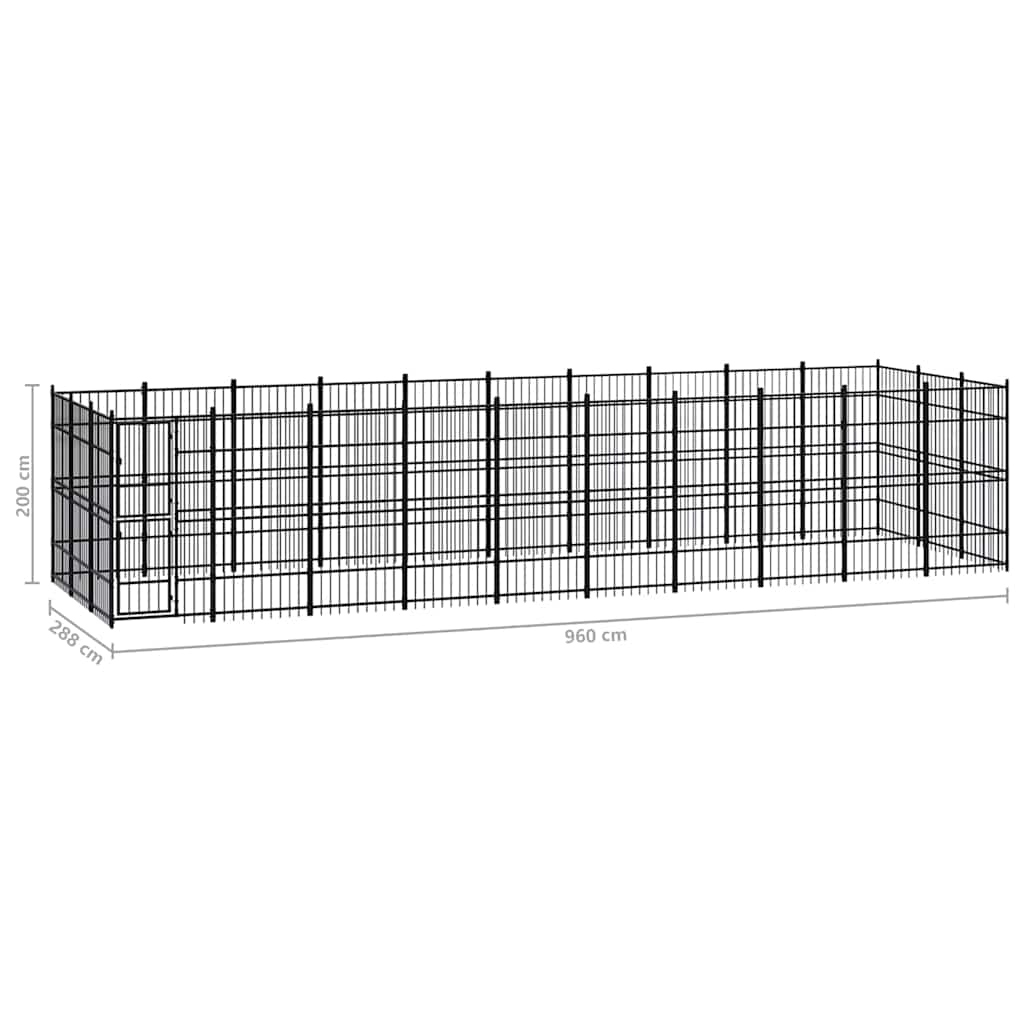 Outdoor Dog Kennel Steel 27,65 m²