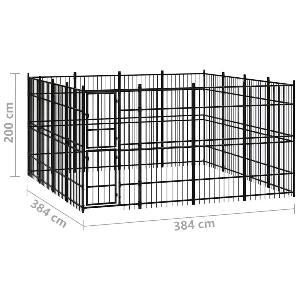 Outdoor Dog Kennel Steel 14,75 m²