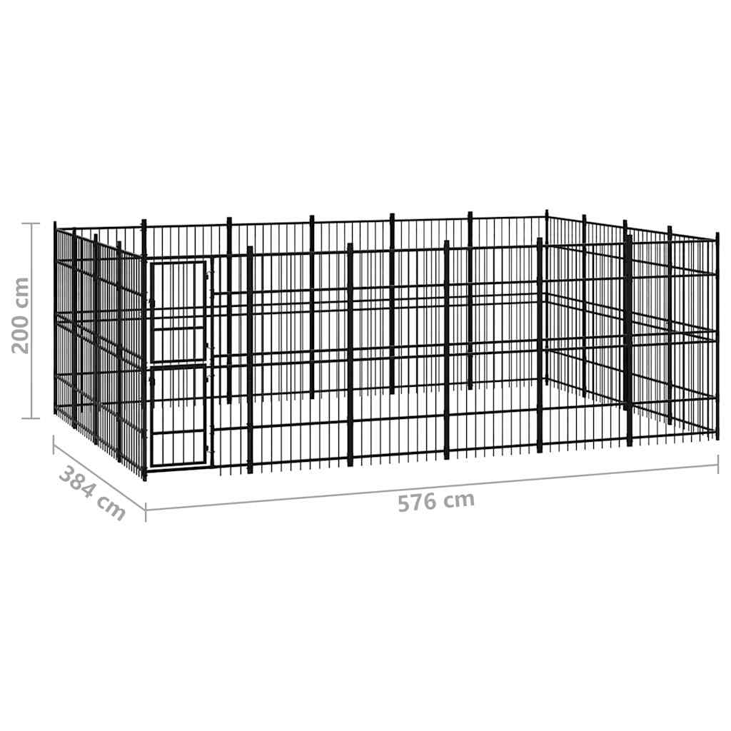 Outdoor Dog Kennel Steel 22,12 m²