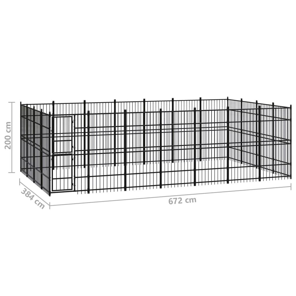 Outdoor Dog Kennel Steel 25.8 m²