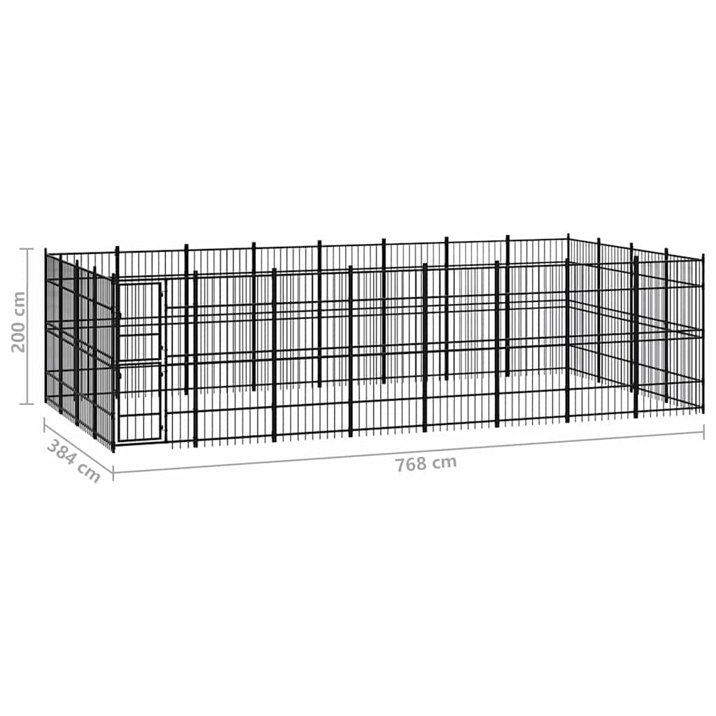 Outdoor Dog Kennel Steel 29,49 m²