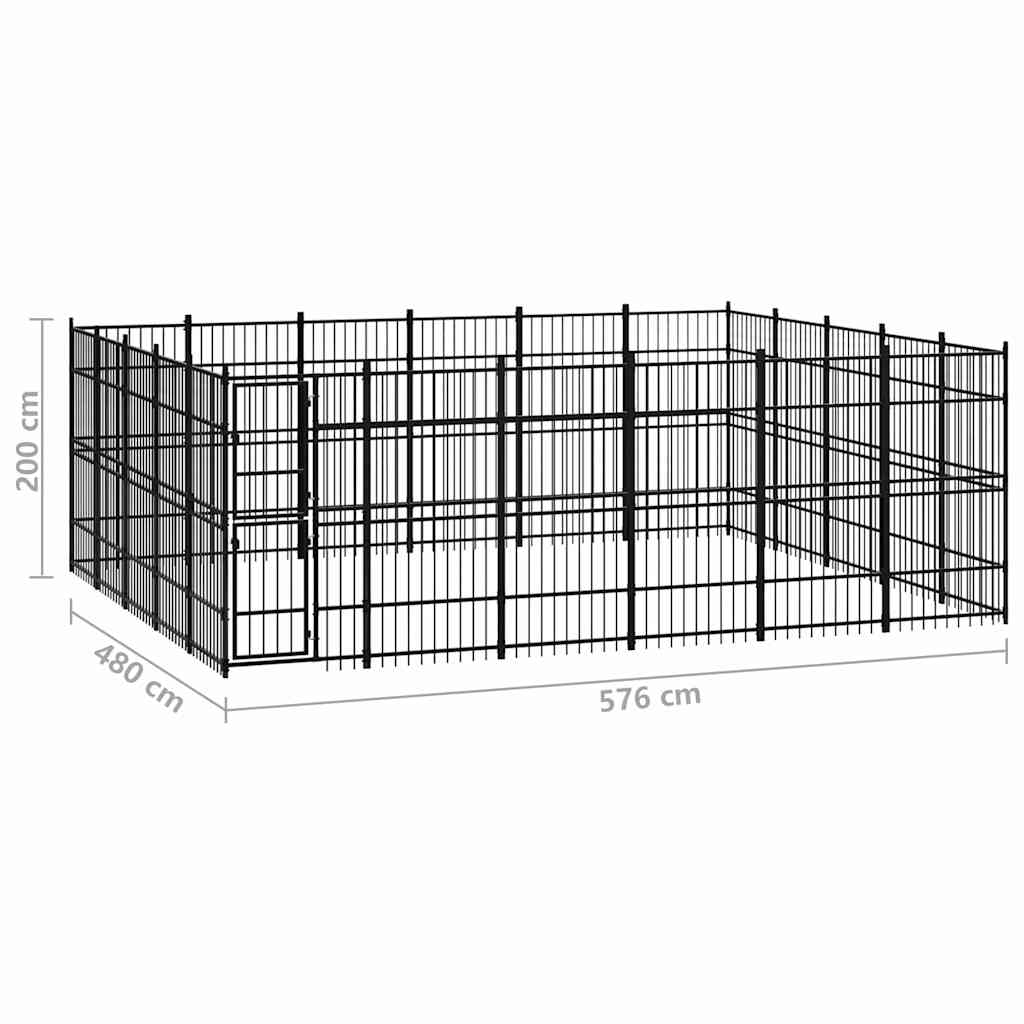 Outdoor Dog Kennel Steel 27,65 m²