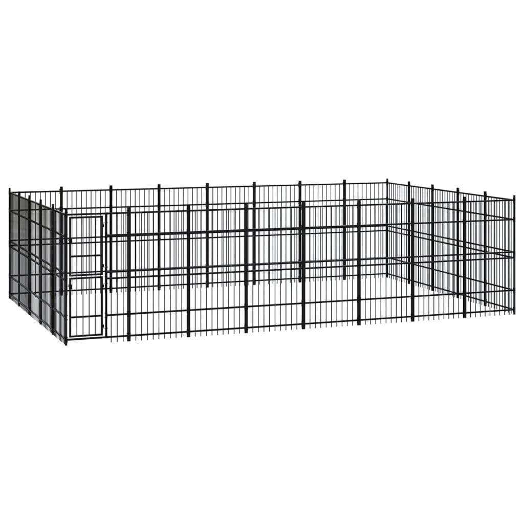 Outdoor Dog Kennel Steel 36.86 m²