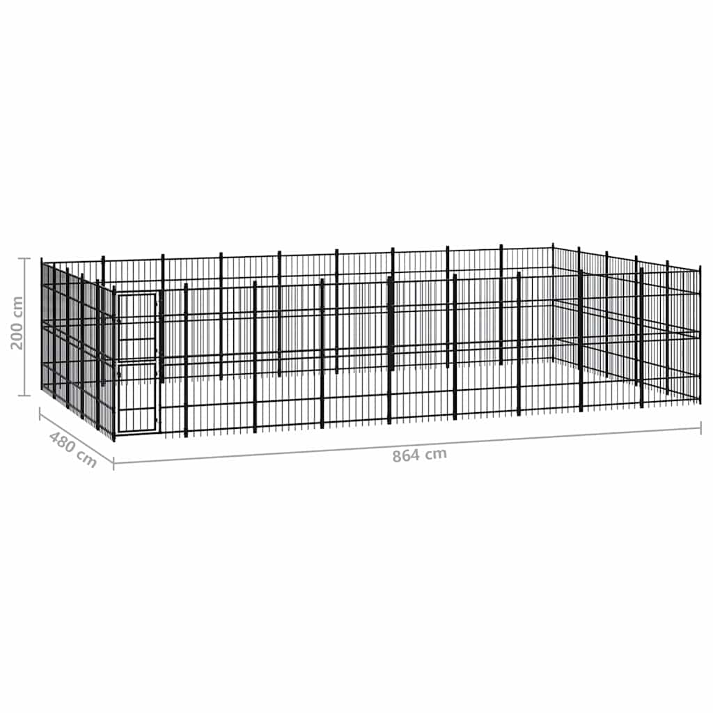 Outdoor Dog Kennel Steel 41,47 m²