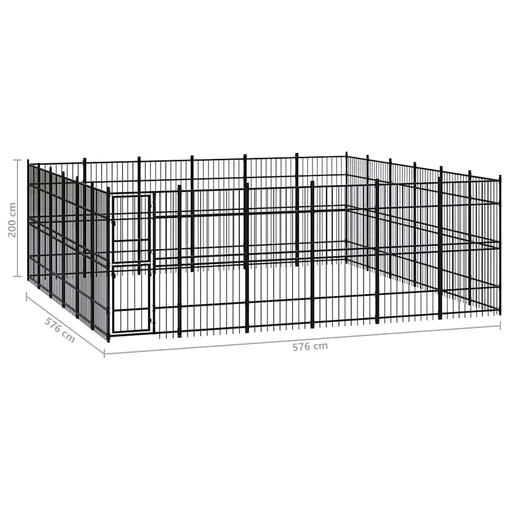 Outdoor Dog Kennel Steel 33,18 m²
