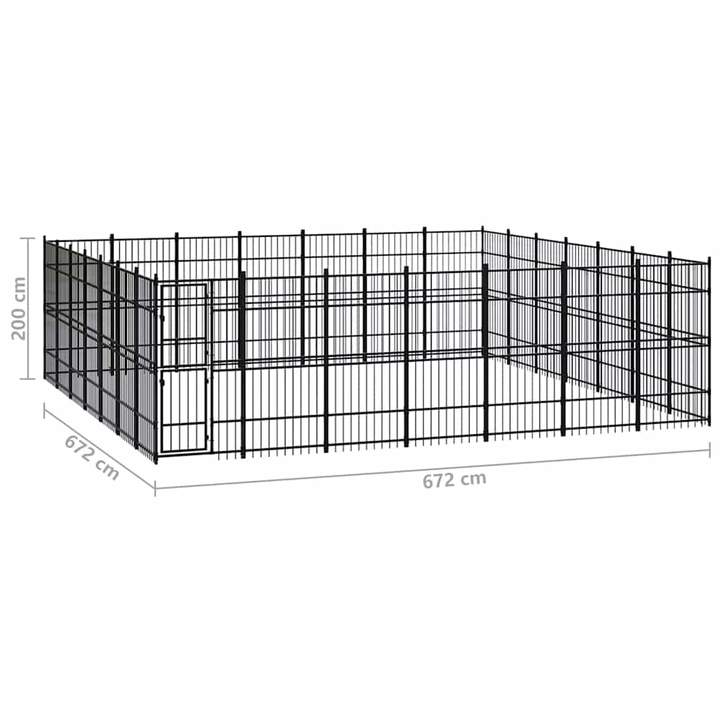 Outdoor Dog Kennel Steel 45,16 m²