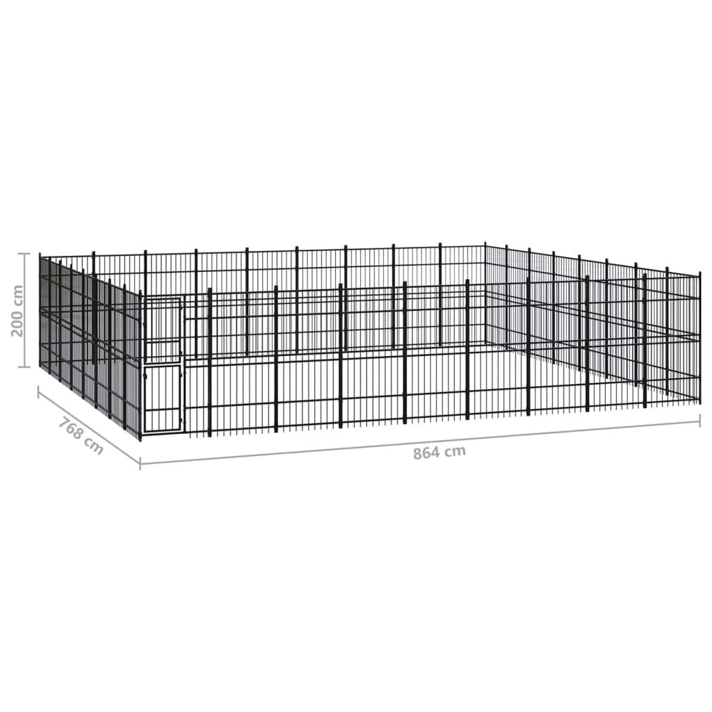 Outdoor Dog Kennel Steel 66.36 m²