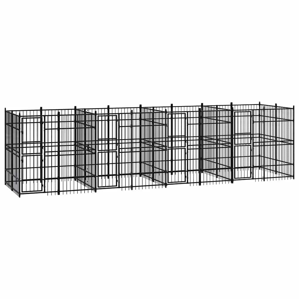Outdoor Dog Kennel Steel 14,75 m²