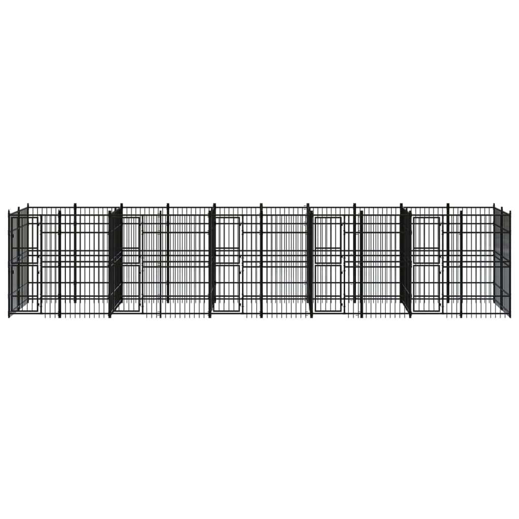 Outdoor Dog Kennel Steel 18.43 m²