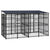 Outdoor Dog Kennel with Roof Steel 7.37 m²