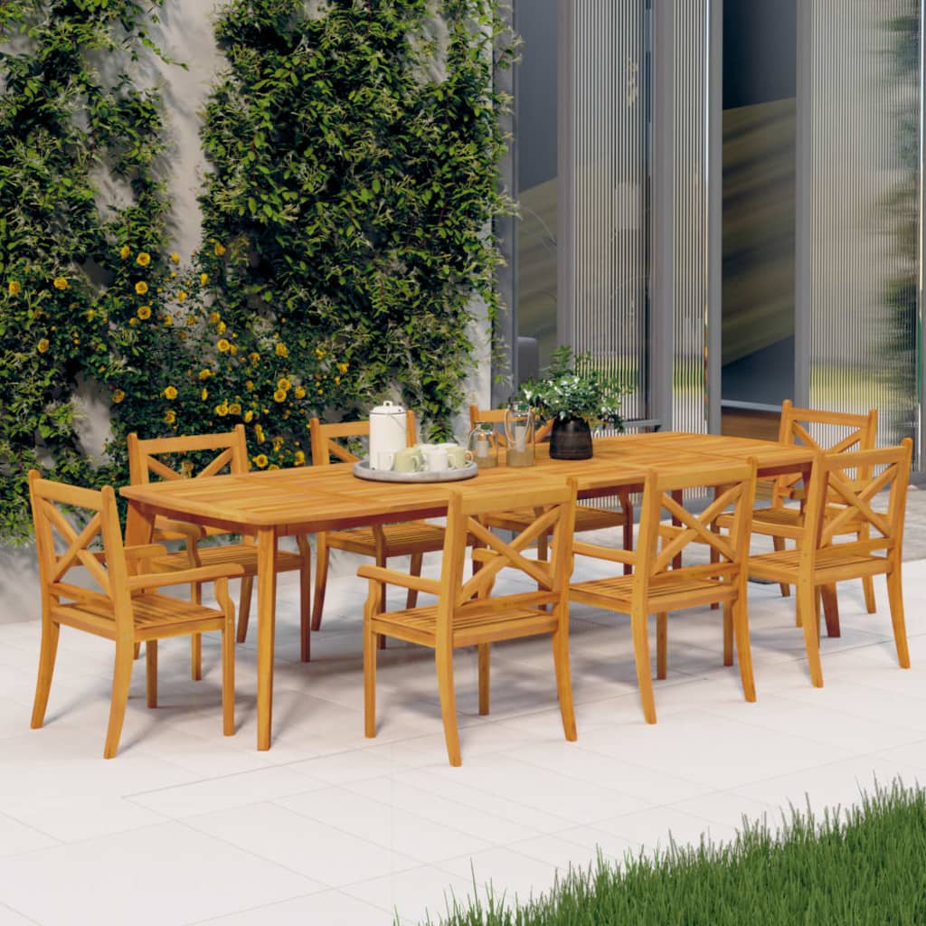 Outdoor Dining Chairs 8 pcs Solid Wood Acacia