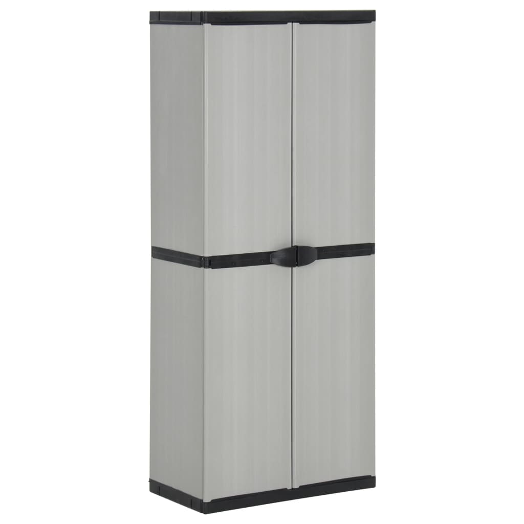 Garden Storage Cabinet with 3 Shelves Grey&amp;Black 68x40x168 cm