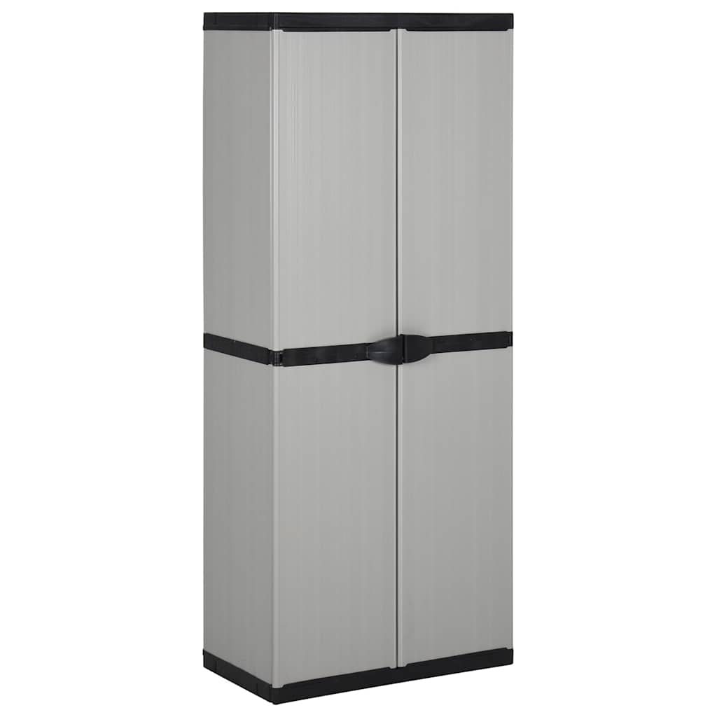 Garden Storage Cabinet with 3 Shelves Grey&amp;Black 68x40x168 cm