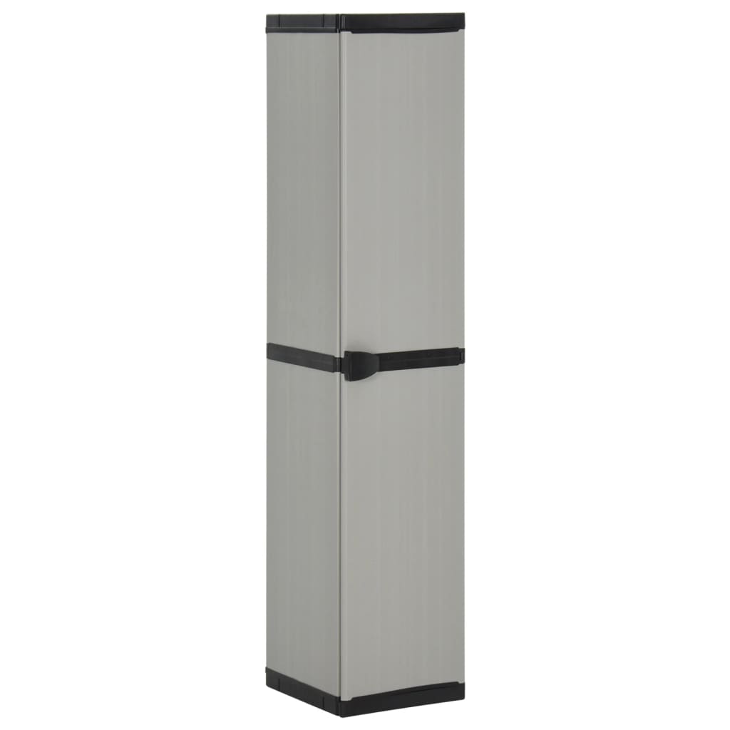Garden Storage Cabinet with 3 Shelves Grey &amp; Black 34x40x168 cm