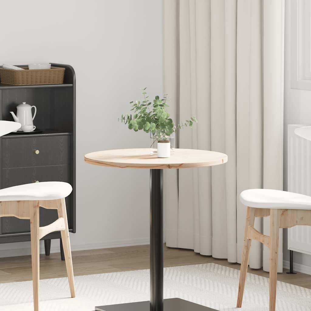 Table Top Ø60x2.5 cm Solid Wood Pine