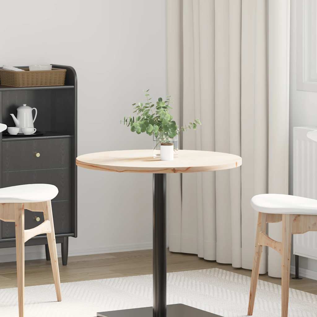Table Top Ø70x2.5 cm Solid Wood Pine
