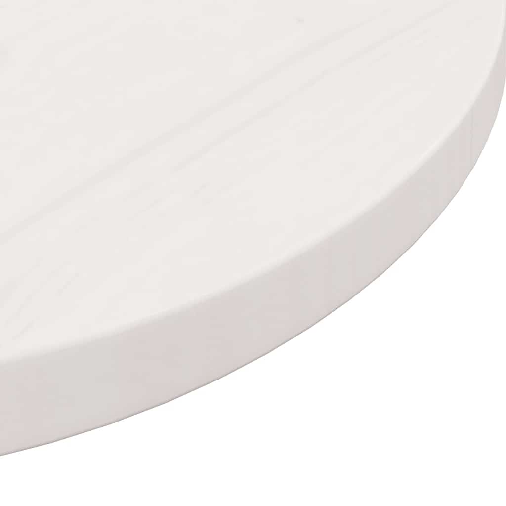 Table Top White Ø50x2.5 cm Solid Wood Pine