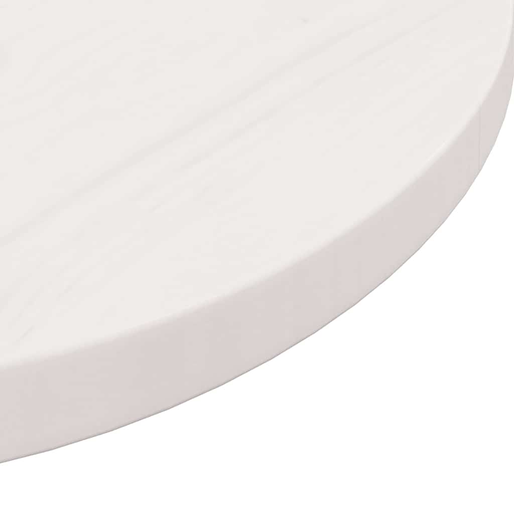 Table Top White Ø60x2.5 cm Solid Wood Pine