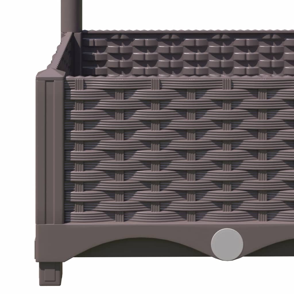 Garden Planter with Trellis Brown 120x40x121.5 cm PP