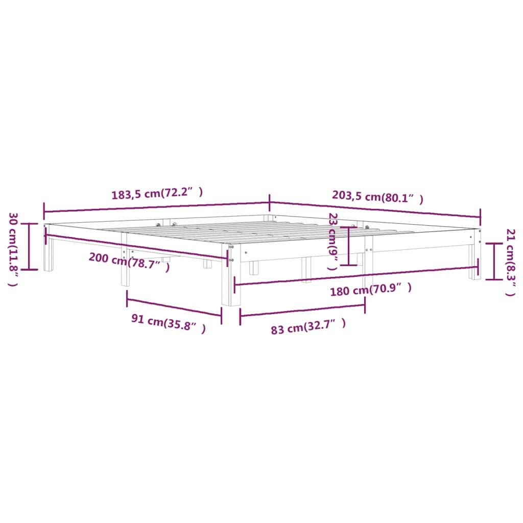 Bed Frame without Mattress 183x203 cm King