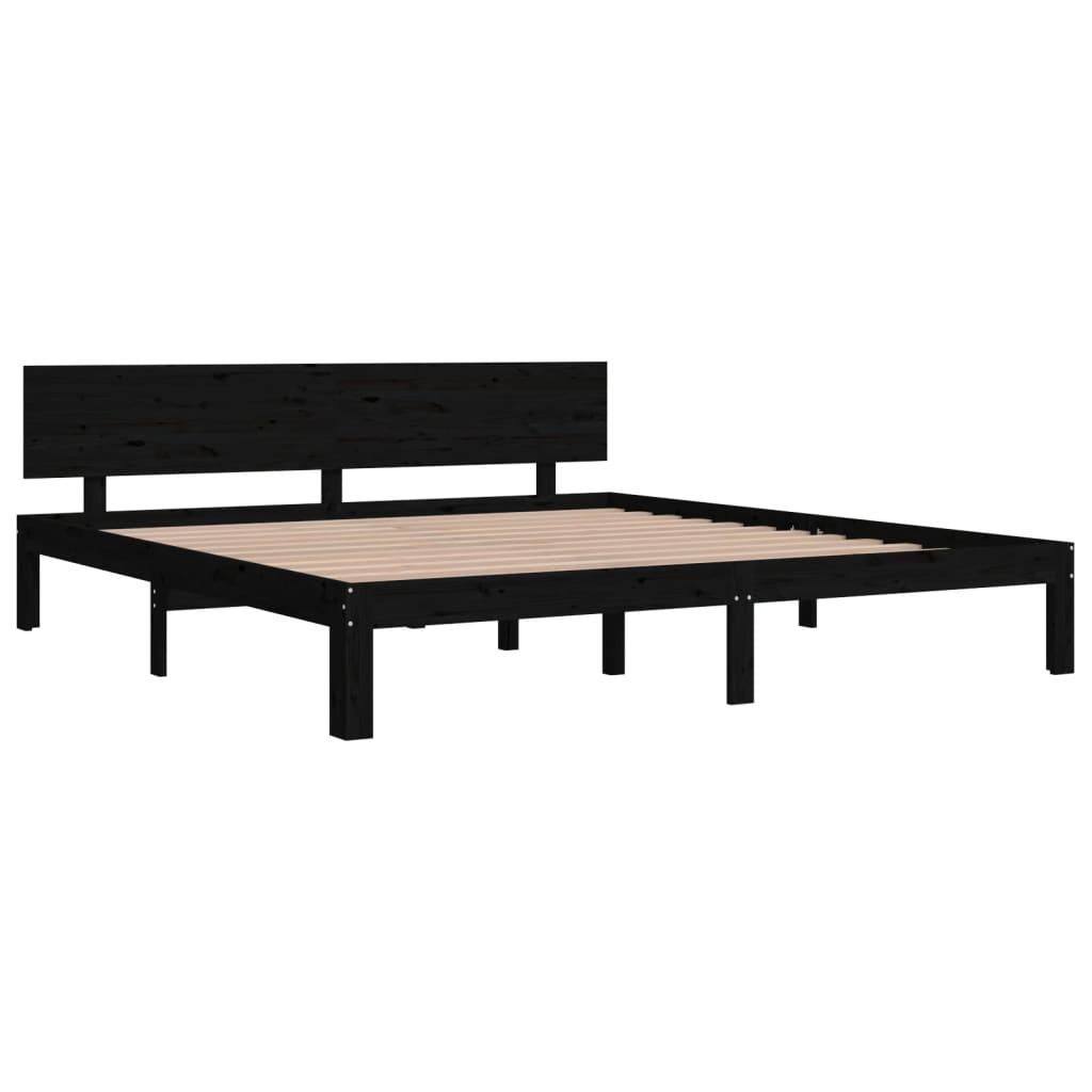 Bed Frame without Mattress Black 183x203 cm King