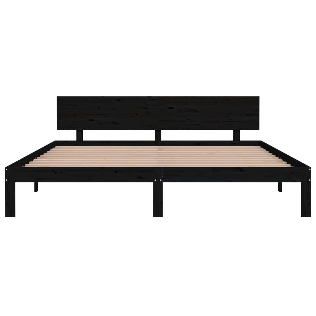 Bed Frame without Mattress Black 183x203 cm King