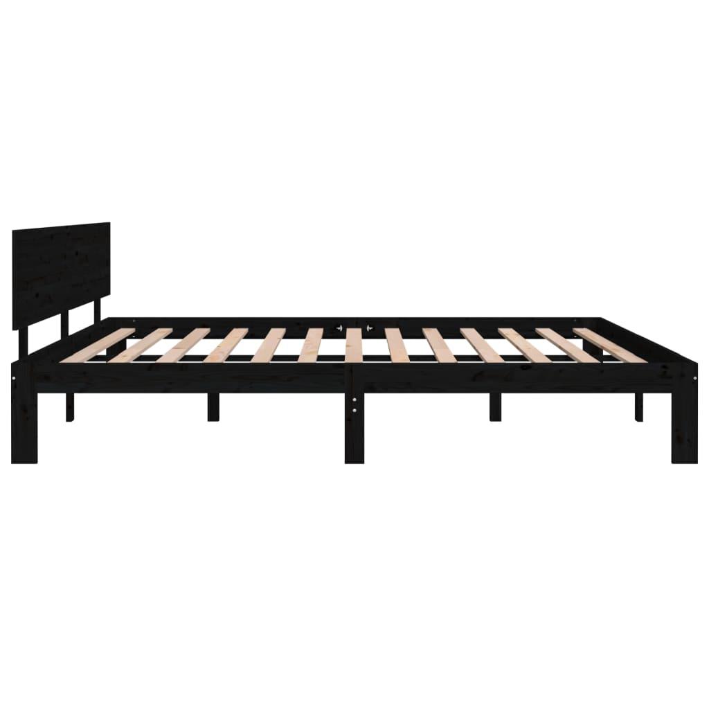 Bed Frame without Mattress Black 183x203 cm King