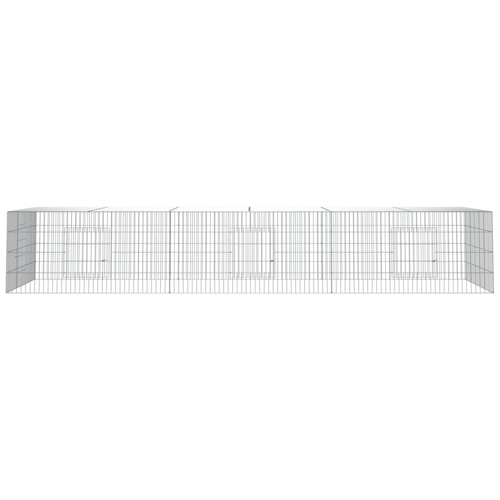 3-Panel Rabbit Cage 325x109x54 cm Galvanised Iron