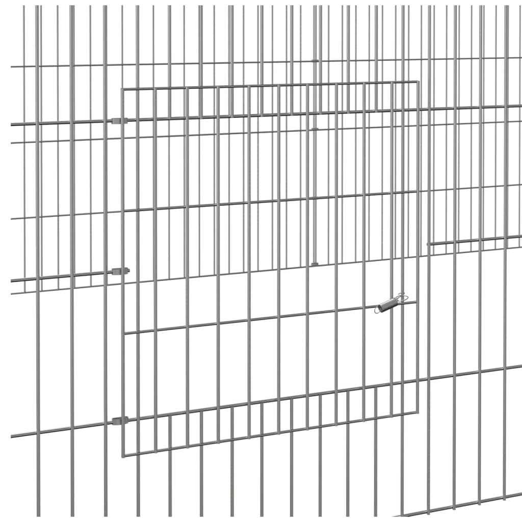 3-Panel Rabbit Cage 325x109x54 cm Galvanised Iron