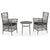 3 Piece Garden Dining Set Poly Rattan Grey