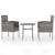 3 Piece Garden Dining Set Poly Rattan Anthracite