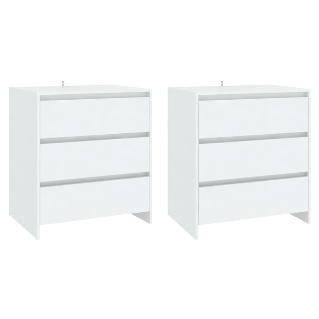 3 Piece Sideboard White Engineered Wood