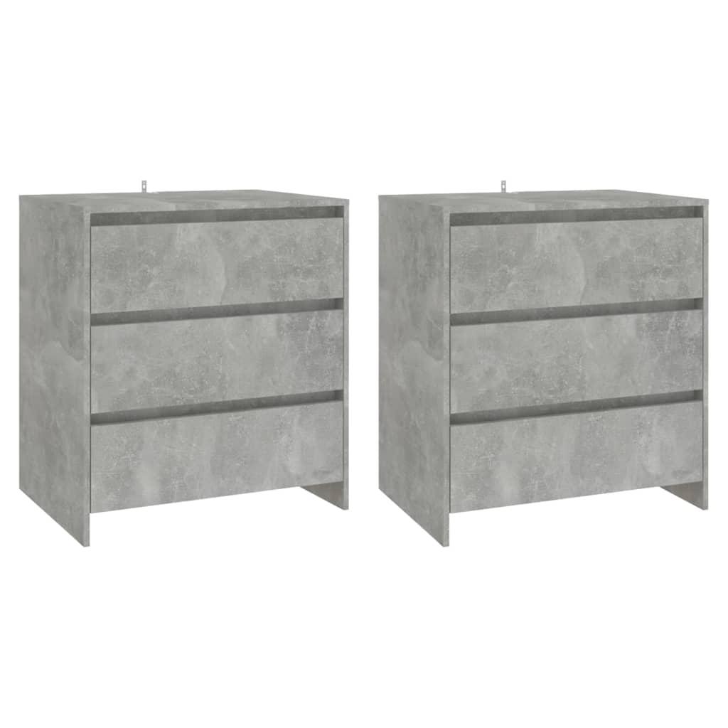 3 Piece Sideboard Concrete Grey Engineered Wood