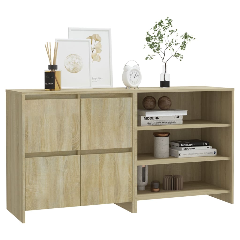 2 Piece Sideboard Sonoma Oak Engineered Wood