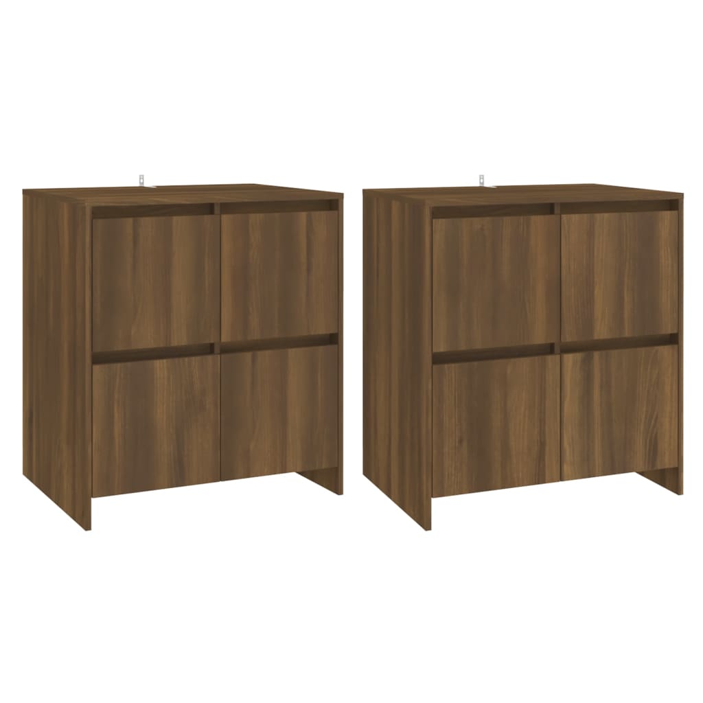 Sideboards 2 pcs Brown Oak 70x41x75 cm Engineered Wood