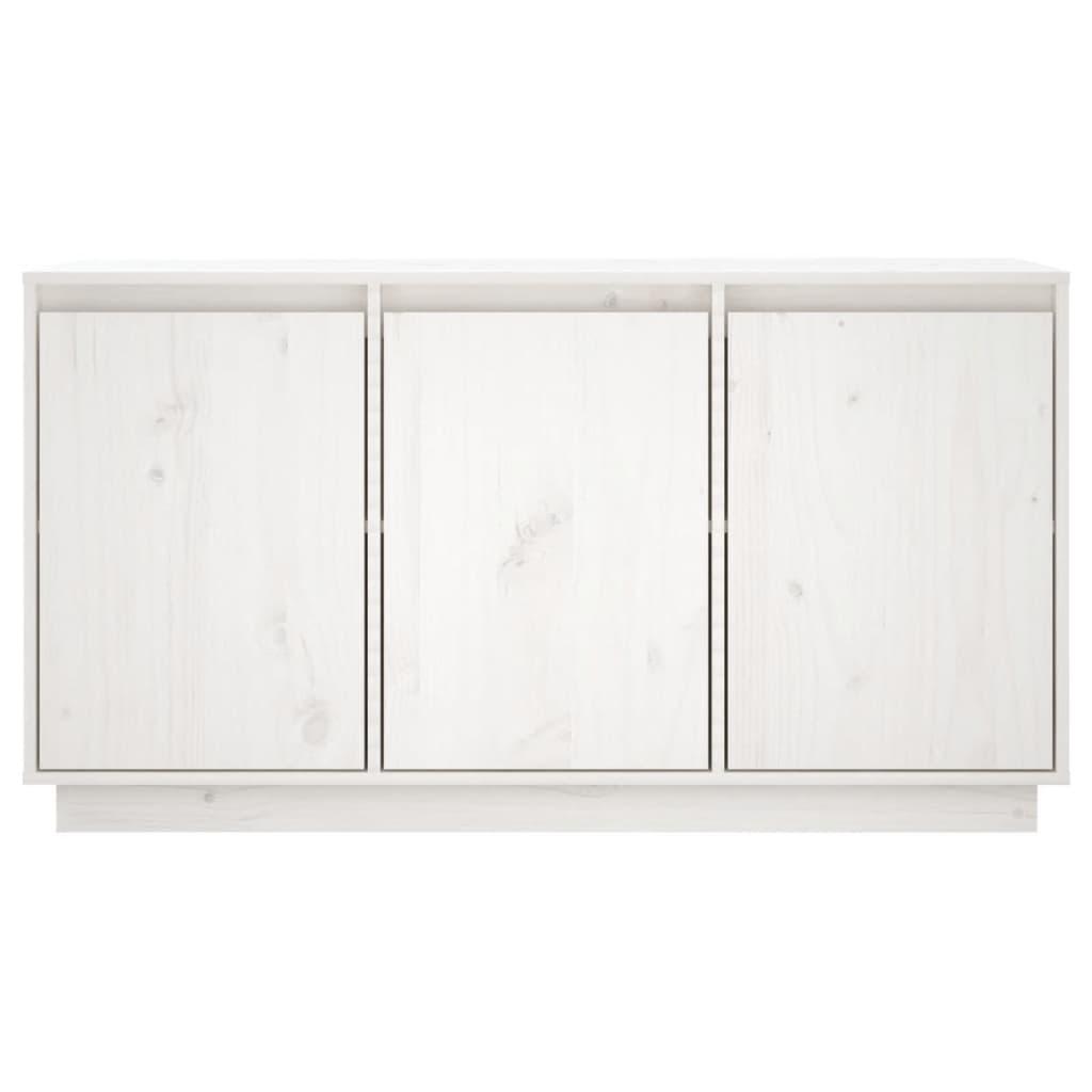 Sideboard White 111x34x60 cm Solid Wood Pine