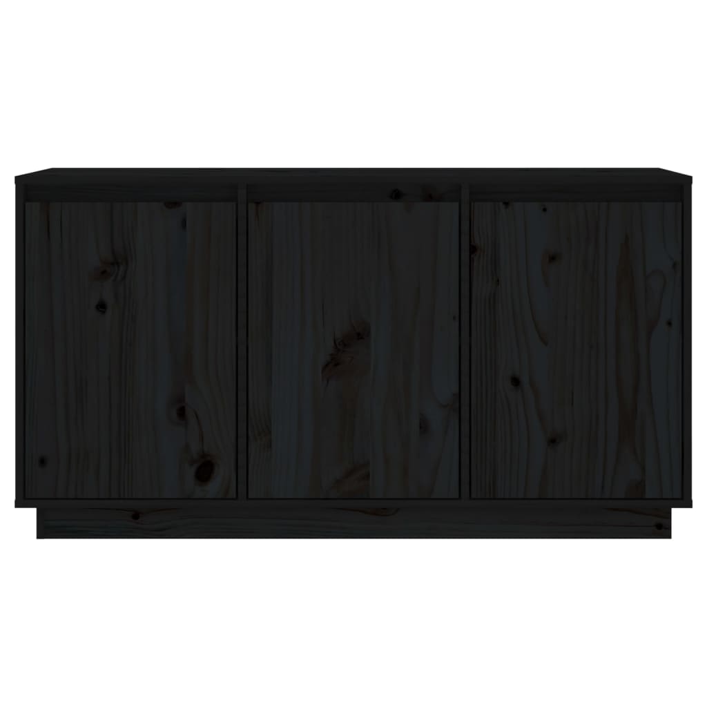 Sideboard Black 111x34x60 cm Solid Wood Pine