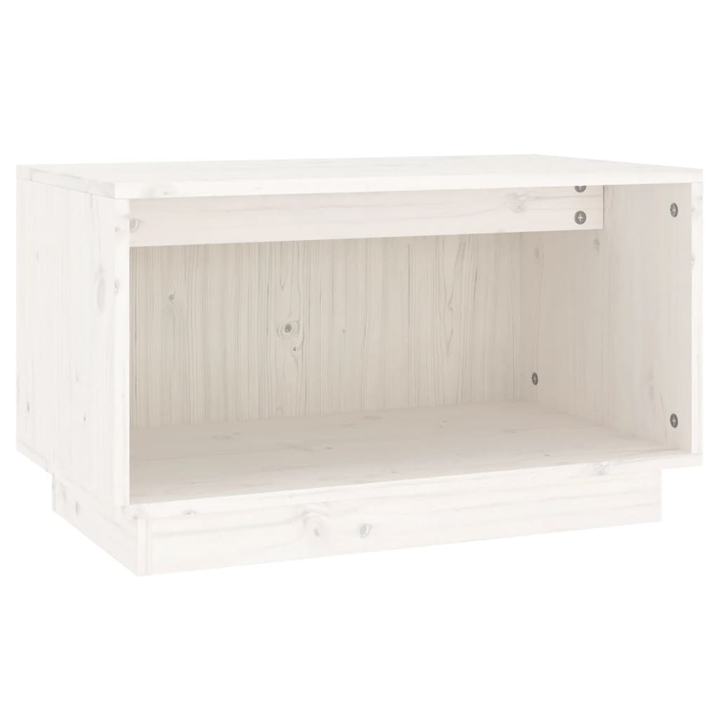 TV Cabinet White 60x35x35 cm Solid Wood Pine