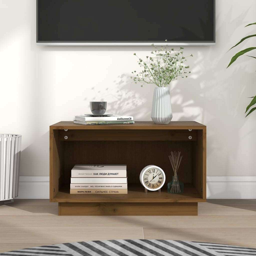 TV Cabinet Honey Brown 60x35x35 cm Solid Wood Pine