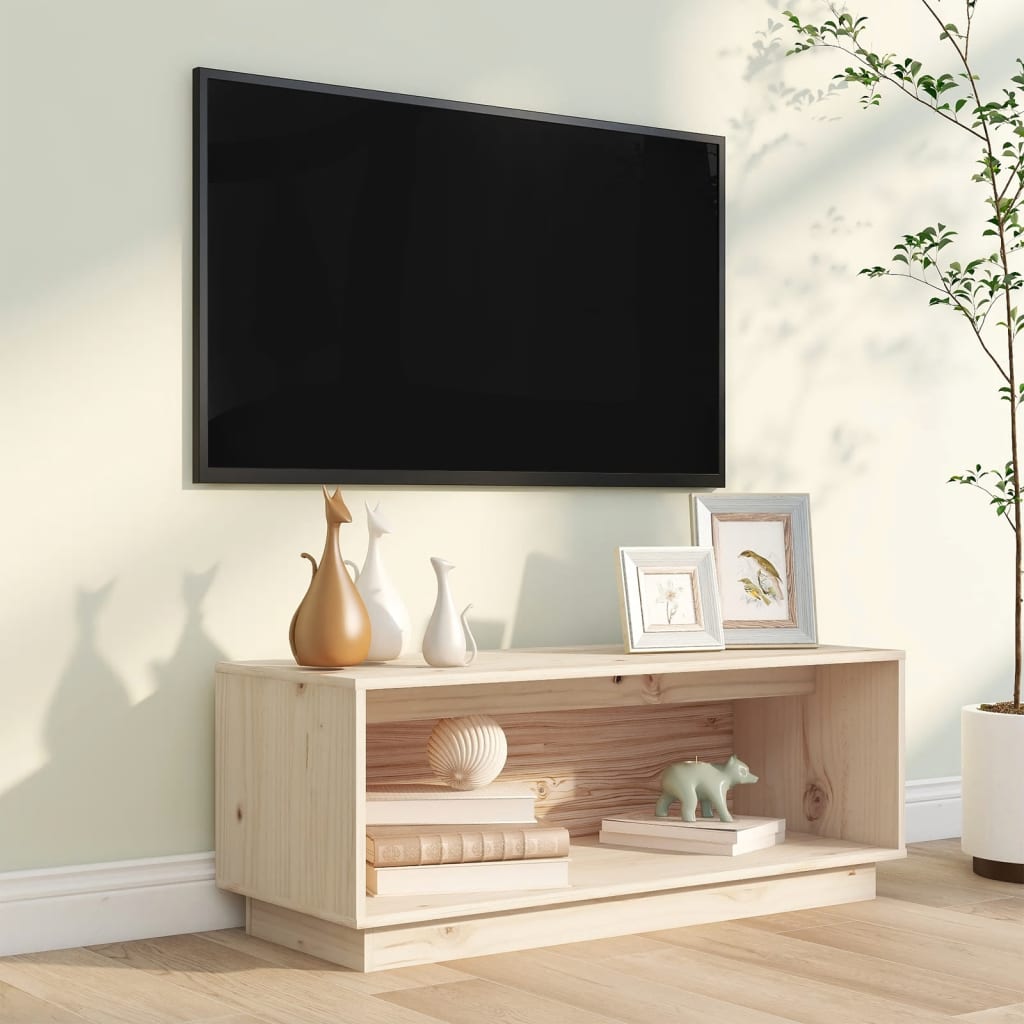 TV Cabinet 90x35x35 cm Solid Wood Pine