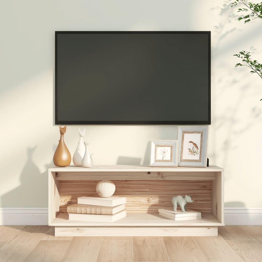 TV Cabinet 90x35x35 cm Solid Wood Pine